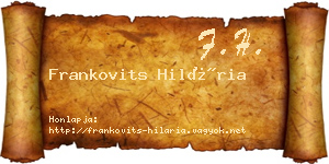 Frankovits Hilária névjegykártya